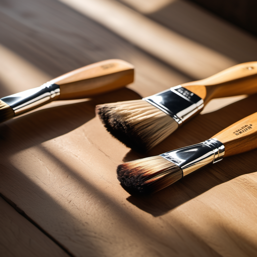 Exterior painting prep tools including brushes, caulk, and sandpaper staged on a MetroWest home