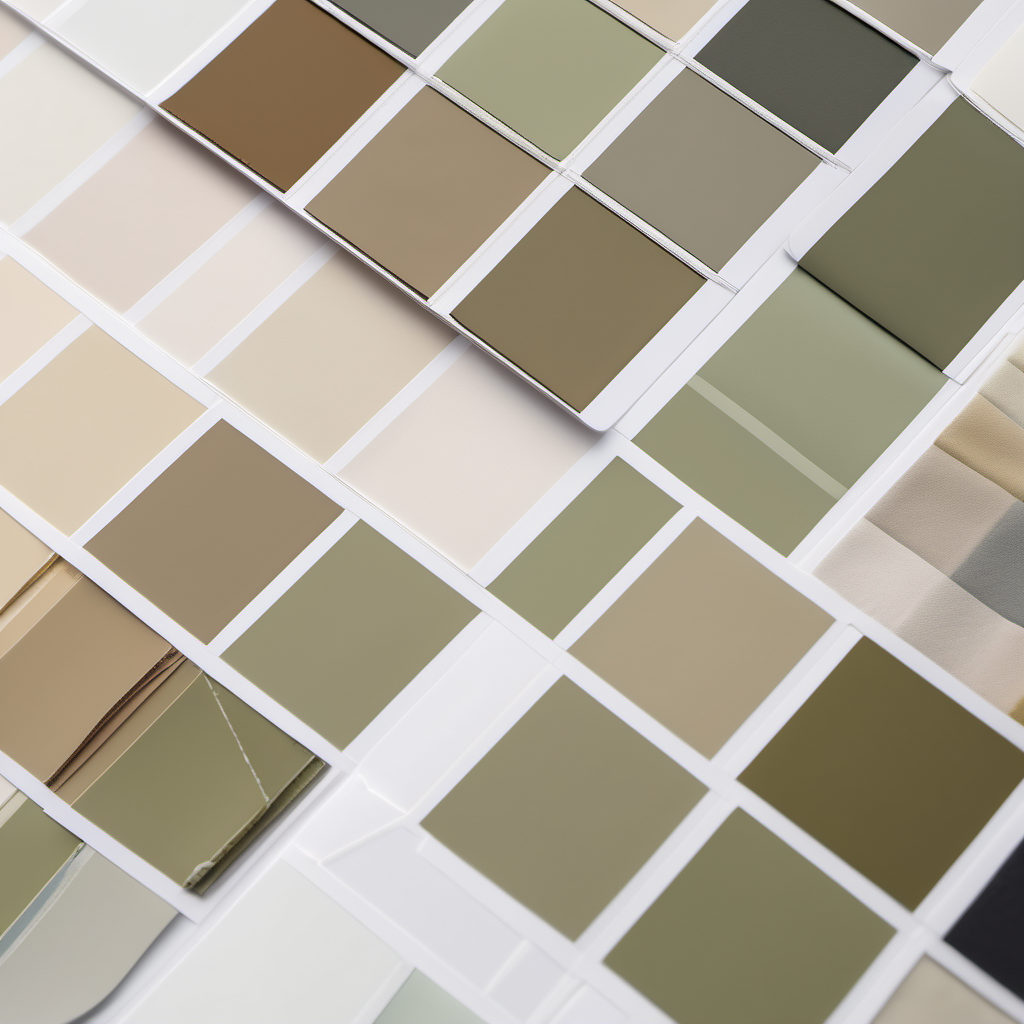 Paint color fan deck open to warm whites and historic colonial blues and greens