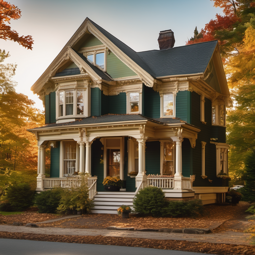 Victorian-era Needham colonial with detailed trim and multi-color exterior paint