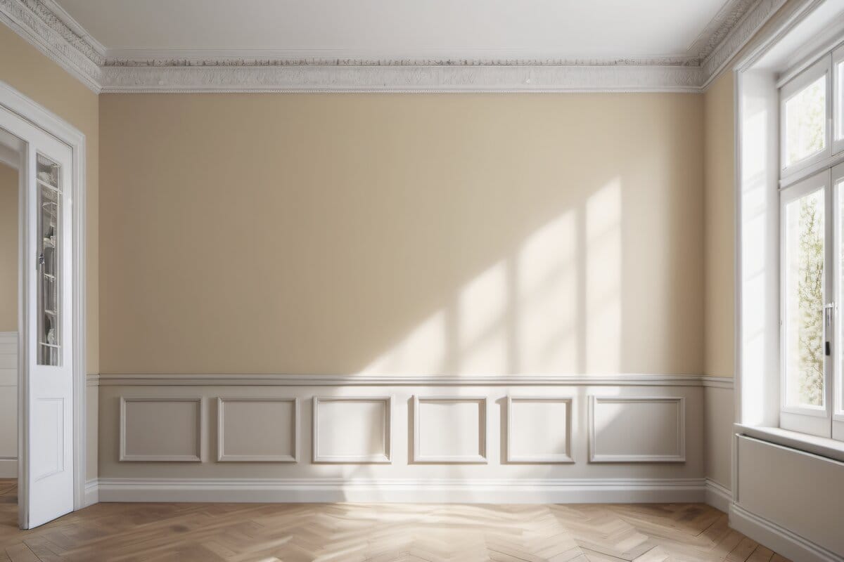 Durable eggshell paint finish on a rental property hallway wall