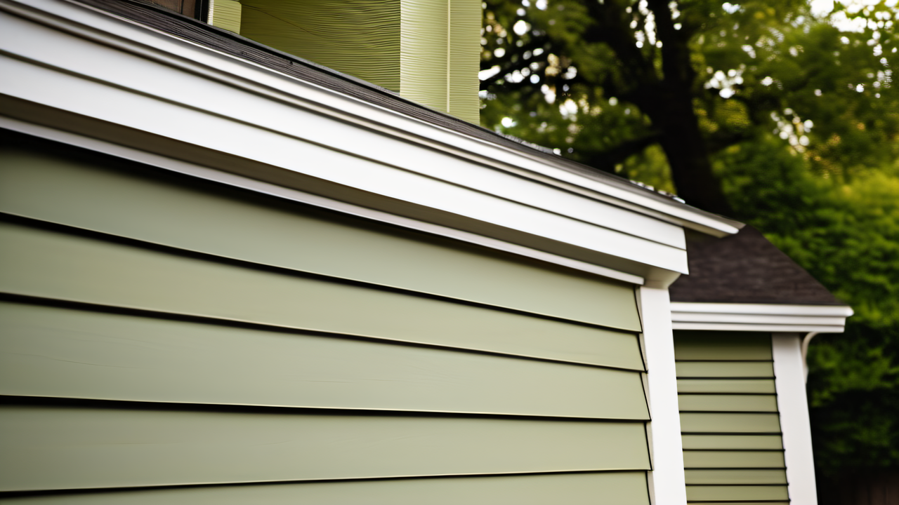 Freshly painted sage green clapboard siding with crisp white wood trim detail on a MetroWest Boston home, soft spring daylight