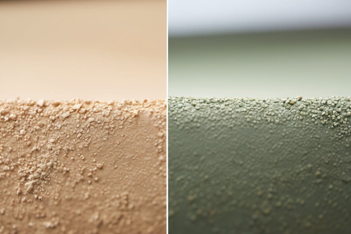 Aged budget paint showing yellowing versus premium paint maintaining color