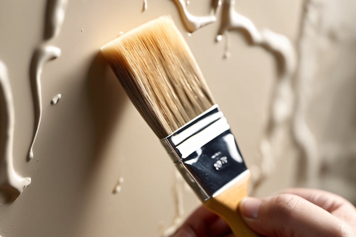 Fresh touch-up paint showing visible sheen difference against faded wall surface in a MetroWest Boston colonial home