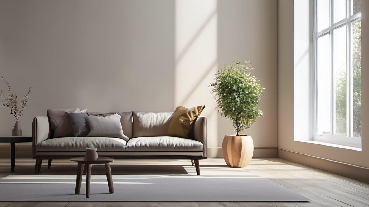 Paint finish comparison showing matte eggshell satin and semi-gloss sheens on a white wall with natural light